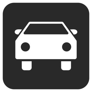 Araba düz kare vektör simgesi