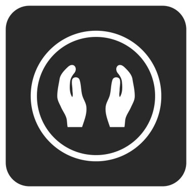 Bakım el düz kare vektör simgesi