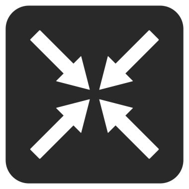 Merkezi oklar düz kare vektör simgesi