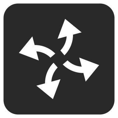 Santrifüj oklar düz kare vektör simgesi