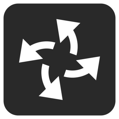 Santrifüj oklar düz kare vektör simgesi