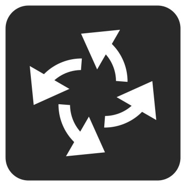 Santrifüj oklar düz kare vektör simgesi