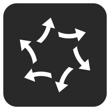 Santrifüj oklar düz kare vektör simgesi