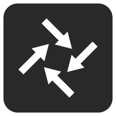 Merkezcil oklar düz kare vektör simgesi