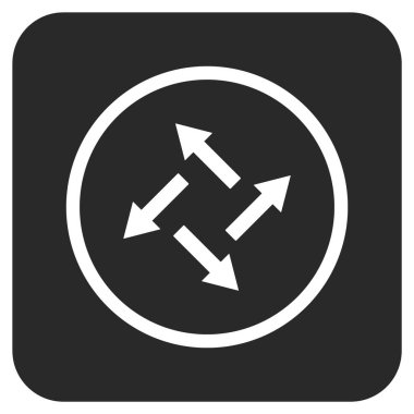 Santrifüj oklar düz kare vektör simgesi