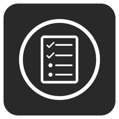 Vektör simgesi denetim listesi sayfa düz kare