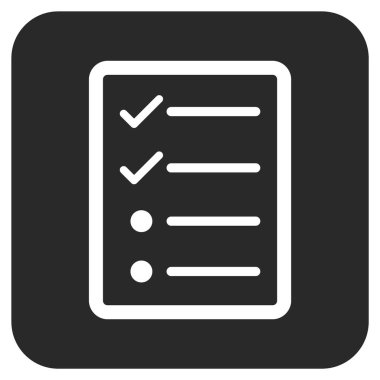 Vektör simgesi denetim listesi sayfa düz kare