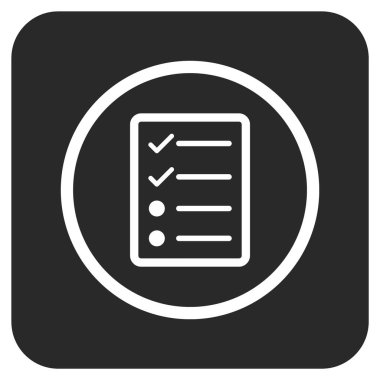 Vektör simgesi denetim listesi sayfa düz kare