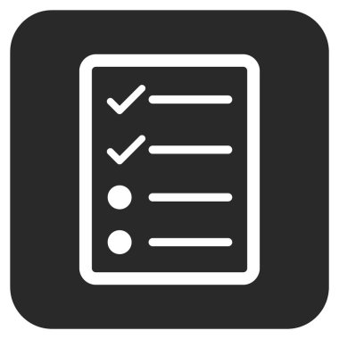 Vektör simgesi denetim listesi sayfa düz kare