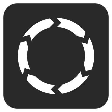 Dolaşım düz kare vektör simgesi