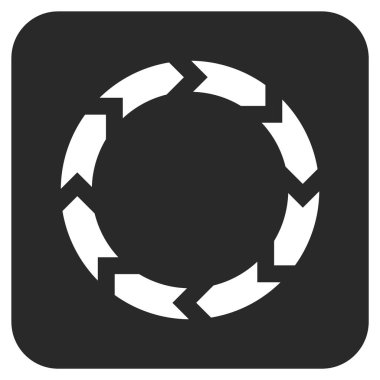 Dolaşım düz kare vektör simgesi