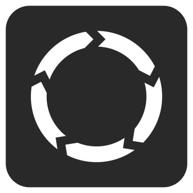 Dolaşım düz kare vektör simgesi