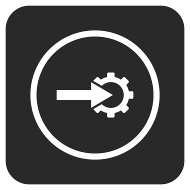 COG Tümleştirme düz kare vektör simgesi