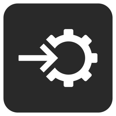 COG Tümleştirme düz kare vektör simgesi