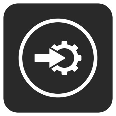 COG Tümleştirme düz kare vektör simgesi