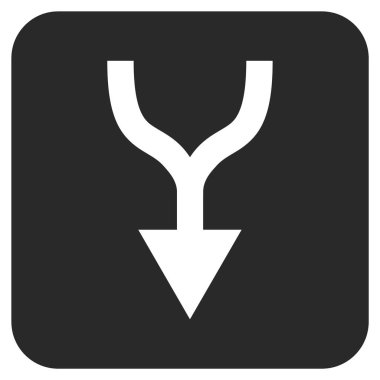 Düz kare vektör simgesi aşağı ok birleştirmek