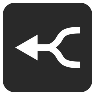 Ok sol düz kare vektör simgesi birleştirmek