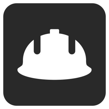 İnşaat kask düz kare vektör simgesi