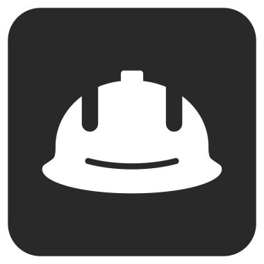 İnşaat kask düz kare vektör simgesi