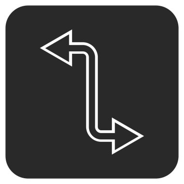 Eğri Exchange ok düz kare vektör simgesi