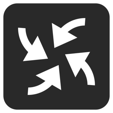 Siklon oklar düz kare vektör simgesi