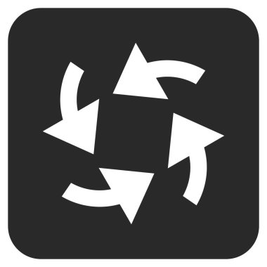 Siklon oklar düz kare vektör simgesi