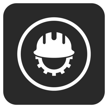 Geliştirme işçisi düz kare vektör simgesi