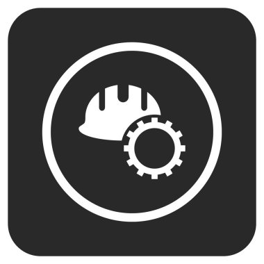 Geliştirme işçisi düz kare vektör simgesi