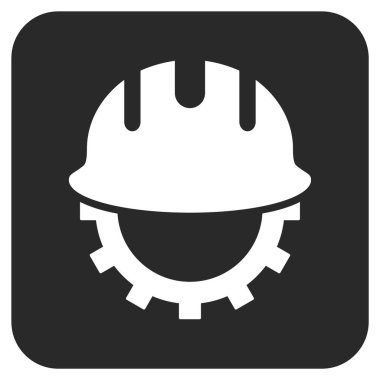 Geliştirme işçisi düz kare vektör simgesi