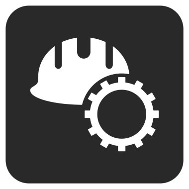 Geliştirme işçisi düz kare vektör simgesi