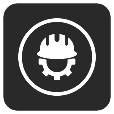 Geliştirme işçisi düz kare vektör simgesi