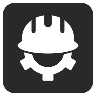 Geliştirme kask düz kare vektör simgesi