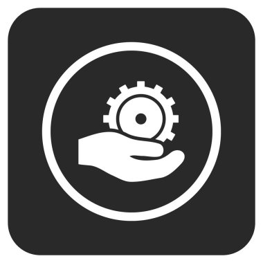 Vektör simgesi geliştirme hizmet düz kare