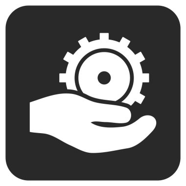 Vektör simgesi geliştirme hizmet düz kare