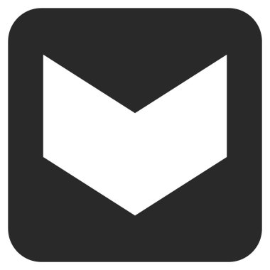 Düz aşağı yön vektör simgesi kare