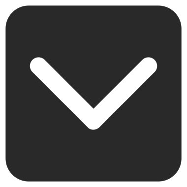 Düz aşağı yön vektör simgesi kare