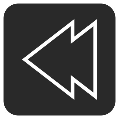 Düz sol yön vektör simgesi kare