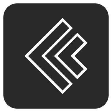 Düz sol yön vektör simgesi kare