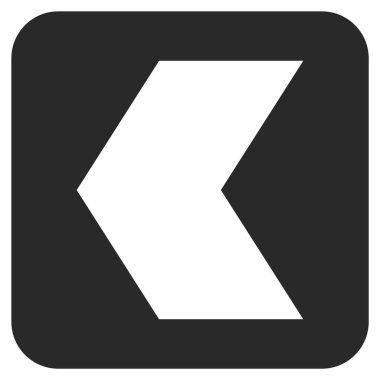 Düz sol yön vektör simgesi kare