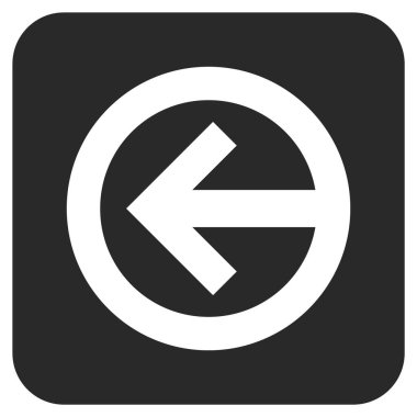 Düz sol yön vektör simgesi kare