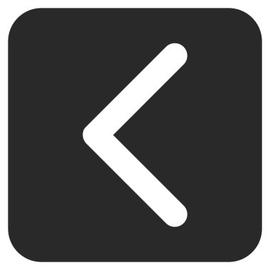 Düz sol yön vektör simgesi kare