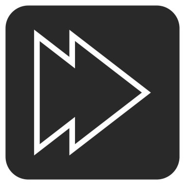 Şu yönde düz vektör simgesi kare