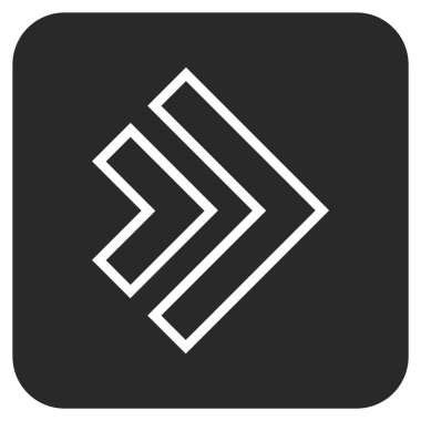 Şu yönde düz vektör simgesi kare