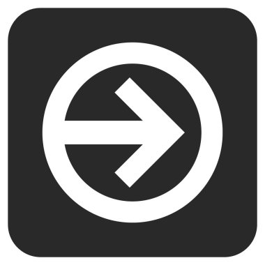 Şu yönde düz vektör simgesi kare