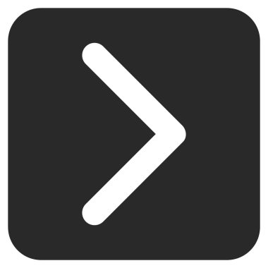 Şu yönde düz vektör simgesi kare