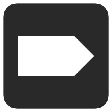 Şu yönde düz vektör simgesi kare