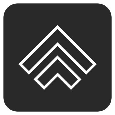 Düz yukarı yön vektör simgesi kare