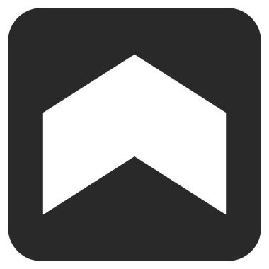 Düz yukarı yön vektör simgesi kare