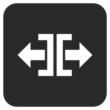 Yatay yöndeki düz kare vektör simge bölmek