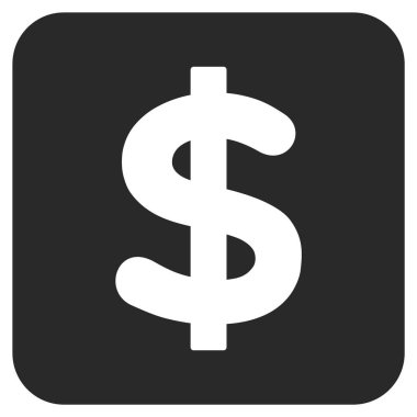 Doları düz kare vektör simgesi